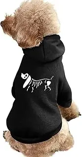 Dog Skeleton Dog Hoodies Funny Print Pet Dog Shirts Winter Puppy Apparel Dog Warm Sweater for Dogs