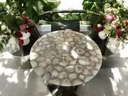 24" Round Agate Stone Coffee Table Top Handmade Furniture Gemstone Home Decors