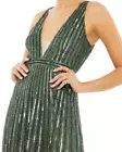 Mac Duggal (163) 93570 SEQUINED SLEEVELESS PLUNGE NECK FLOWY GOWN size 10