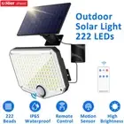222 LED Solar Powered Solar Powered Wall Light Outdoor Garden Yard Flood Lamps