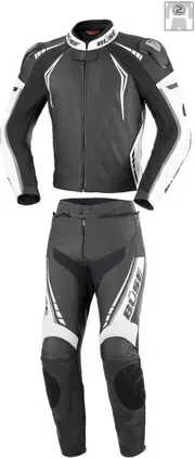 Büse Silverstone Pro, leather suit 2pcs. , color: Black/White/Grey , size: 48