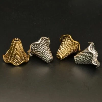 Craft Horn Shape Beads Cap 10pcs 20x16mm Earring Jackets Tassel End Caps Charm