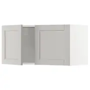 METOD wall cabinet with 2 doors, white/Lerhyttan light grey, 80x37x40 cm