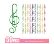 50PCS Paper Clips Cute Musical Note Paperclip Multicolor Metal Bookmarks for Music Enthusiast for Party Invitation Card Notebook Files Office School Supp