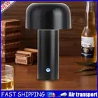 LED Mushroom Table Lamp 1800mAh Touch Switch Rechargeable Night Lamp (Black) AU