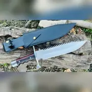 PREMIUM QUALITY HAND FORGED SURVIVAL BOWIE KNIFE TRUCK LEAF 5160 HANDMADE 16.5"