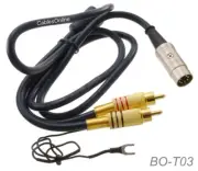 3ft Din7 Male to Gold 2-RCA Male TurnTable Cable w/ Ground BO-T03