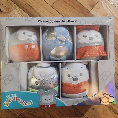 Squishmallows Disney 100 Box Set 5 Pack Plush Set Brand New