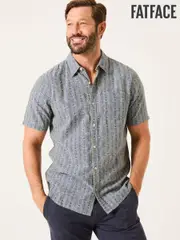 FatFace Blue Short Sleeve Deco Print Shirt (E79179) | $102