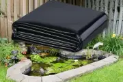 10 x 13ft Pond Liner, 20 Mil LDPE Heavy Duty Pond Liners, Black Fish Safe Pon...
