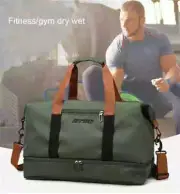 Waterproof Duffle Bag Travel Sprots Gym Weekender Luggage Bag w Shoe Compartment