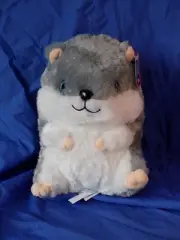 Belly Buddy Hamster Plush Toy Gray w/ White Super Soft Larger 11"
