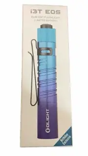 Olight I3T EOS Cyan Indigo Birthday Exclusive Flashlight, 180 Lumens New In Box