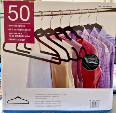 Set of 50 Non-Slip Premium Flocked Velvet Hangers