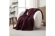 Dreamaker Basketweave Faux Fur Heated Throw Cherry - 130x160cm