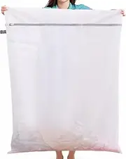 Kimmama Laundry Bag Mesh Wash Bags, Super Large Washing Machine Wash Bag, Net Washer Sack with Zipper, Dryer Pouch for Cleaning and Drying Cloths, Curtains, Quilts, Comforter, Blankets, Plush Toy
