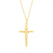 9ct Yellow Gold 26mm Crucifix Pendant