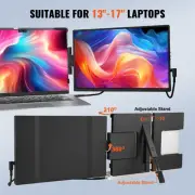 14" HD 1080P Portable Monitor for 0.33-0.43m Laptops, 210o Rotation, 1.2kg