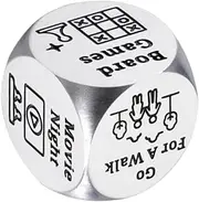 Stainless Steel Decision Dice, Decision Dice Couple Creative Date Night Dice Game, Funny Novelty Toys Ideas Game Accessories for Valentines Day