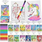 ZMLM 24 Coloring Books for Kids Party Favors with 24 Stacking Crayons Set 26 Gift Bags, Mini Coloring Books for Ages 4-8 Small Activity Books for Birthday Classroom Gifts Goodie Bag Stuffers