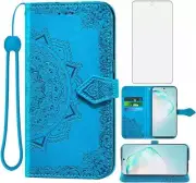 Compatible with Samsung Galaxy S10 Lite Wallet Case and Tempered Glass Screen