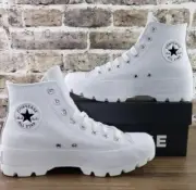 New CONVERSE Chuck Taylor All Star Hi Lugged Platform WHITE Monochrome Size 8
