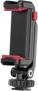 BIUDECO Smartphone Tripod Holder with Dual Cold Shoe Mount Sturdy Clip for Vlogging Photography Compatible with All Phones Portable Design for Easy Carrying