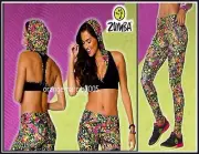 ZUMBA 2Pc.SET! Mashed Up Hooded Bra Top (Max Support & Comfort) + Leggings S M L