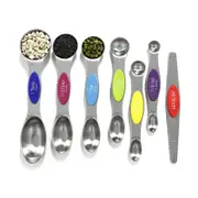 Catzon 7 Pcs Magnetic Measuring Spoons Stainless Steel for Cooking-Colorful