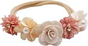 Baby Girl Flower Bands | Baby Banner | Girl Infant Bang Elastic Flower Arcs Wrapping For Hair Banger Accessories For Kids White Flowers For Girl BANG BANG BANCO F