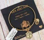 ALEX and ANI Tree of Life Bracelet with Charms Gold family bracelet NWT