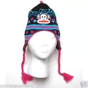 Paul Frank Julius Monkey Peruvian Knitted Beanie Winter Hat for Girls Kids Black