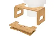 7-inch Foldable Bamboo Toilet Stool for Improved Bathroom Posture and Comfort