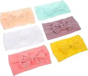 COOPHYA Infant Boys and Girls Hair Accessories 6 Pack of Baby Elastic Headband Bows Pink Headband for Girls