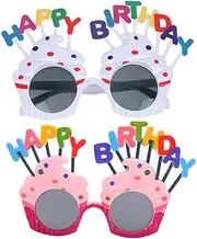 2pcs Birthday Eye Glasses Cream Cake Sunglasses Glasses for Kids Fun Sunglasses Kids Glasses Makeup Glasses Party Supplies Birthday Present Child Birthday Cake