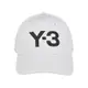 Y-3 LOGO CAP精工刺繡黑字LOGO高級帆布棒球帽(白)