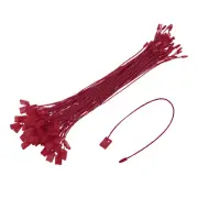 140Pcs Nylon Hang Tag String 6.7" Snap Lock Pins Loop Price Tag Wine Red