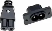 C8 Male Power Socket C7 Female Plug Power Outlet Embedded Electric Connector Connector 35mm*15mm AC 2.5A 5A 250v(1 Pair)