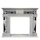 Fireplace Paint Greek Marble Carrara White Black Fireplace Mantel Art L 150cm