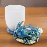 5.5"W Blue Crab Coaster Ornament Home Decor Unique Gift