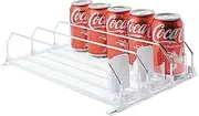 Drink Organizer for Fridge, Soda Organizer Dispenser Refrigerator with Automatic Pusher Glide, Width Adjustable Clear Dividers Can Holder for 15 Cans, 38cm*25cm*8.5cm, 3 Rows