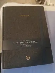 Wit & Delight Lined Journal Black Linen Note to Self: Hardcover Notebook