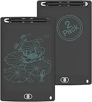 [2 Pack] LCD Writing Board Drawing Tablet, TIQUS 2022 New Upgraded Reusable Drawing Board with Memory Lock Button, Erasable Electronic LCD Writing Tablet (8.5 Inch Black)