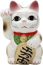 Castle Enterprises Maneki Neko (Maneki Neko Right Hand) Coin Bank, Setoyaki, Made in Japan