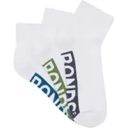 Bonds Men's Cushion Quarter Crew Socks 3 Pack - White