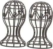 GANAZONO 2Pcs Portable Wig Head Stand Holder for Hair Styling and Display for Wigs Hats Accessories Storage for Cosmetology Personal Use