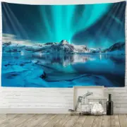 Night Sky Northern Lights Landscape Wall Hanging Tapestry Art Deco Blanket Curta