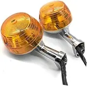 Front Rear Turning Indicator Lights, for JH70 Motorcycle Front Indicator Round Turn Signal Light Steering Lights Steel Turn Lights Rear Lights Round Zinc Metal Motorcycle Turn Signal Lights(BL