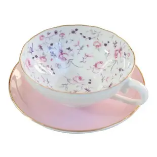 英式下午茶骨瓷寬口茶杯 可愛玫瑰花花茶杯碟家用辦公室陶瓷茶具
