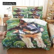 v578 Bed Sheets Print Animal Series Bedding Sets Full Single Adults Kids Duvet Cover Pillowcases Home Textile Bedclothes Wolf,Elephant Dog d 3-Piece B